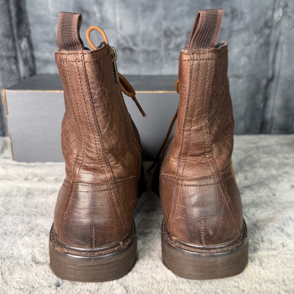 Cole Haan Mens Brown Leather Moc Toe Side Zip Combat Boots C20279 Size 10 M - Picture 4 of 8